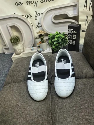 Adidas Silver White Quilted Toe Box Three-Stripe Side Panel Mary Jane Shoes 10