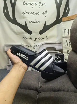 Adidas Slide Black and White Slippers 5