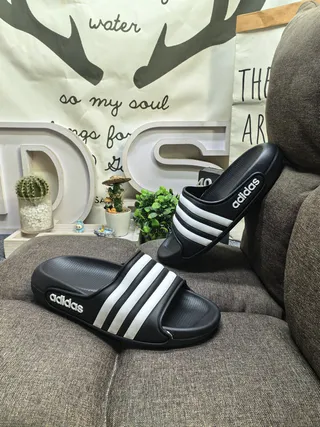 Adidas Slide Black and White Slippers 6