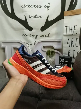 Adidas Spezial Blue Yellow Retro Runner Silhouette Layered Multi-Color Construction Lifestyle Sneakers 15