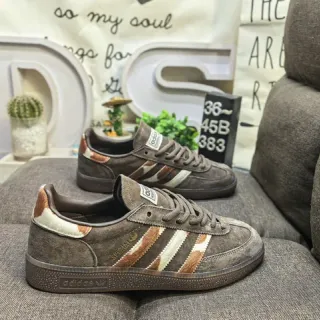 Adidas Spezial Brown Suede Three-Tone Striped Lifestyle Sneakers