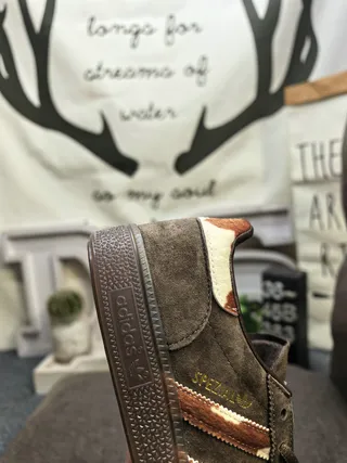 Adidas Spezial Brown Suede Three-Tone Striped Lifestyle Sneakers 3