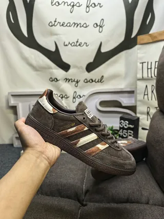 Adidas Spezial Brown Suede Three-Tone Striped Lifestyle Sneakers 5