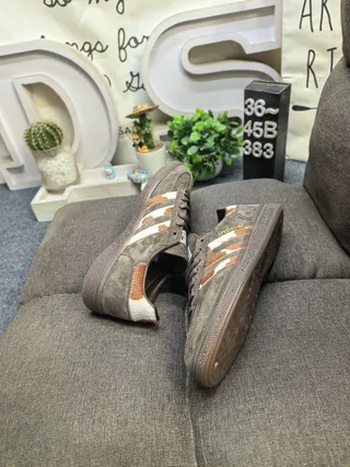 Adidas Spezial Brown Suede Three-Tone Striped Lifestyle Sneakers 6