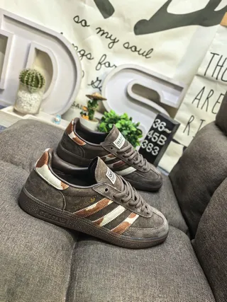 Adidas Spezial Brown Suede Three-Tone Striped Lifestyle Sneakers 9