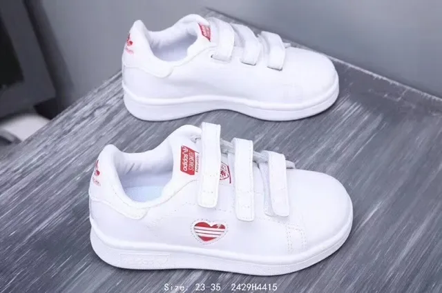 Adidas Stan Smith White Green Low-Top Laceless Velcro Strap Lifestyle Sneakers 2