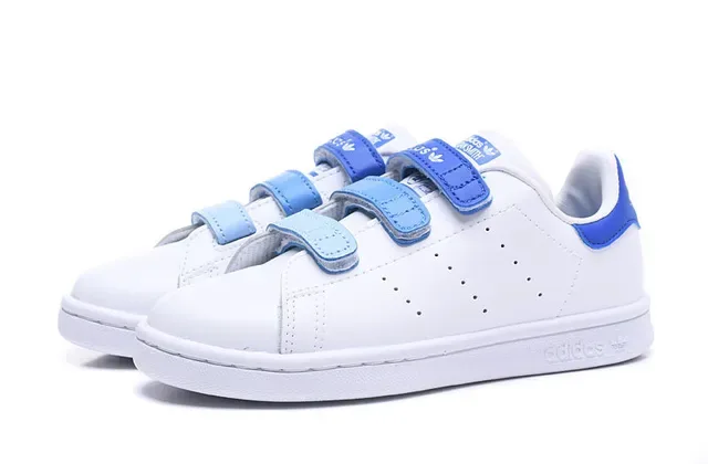 Adidas Stan Smith White Green Low-Top Laceless Velcro Strap Lifestyle Sneakers 9