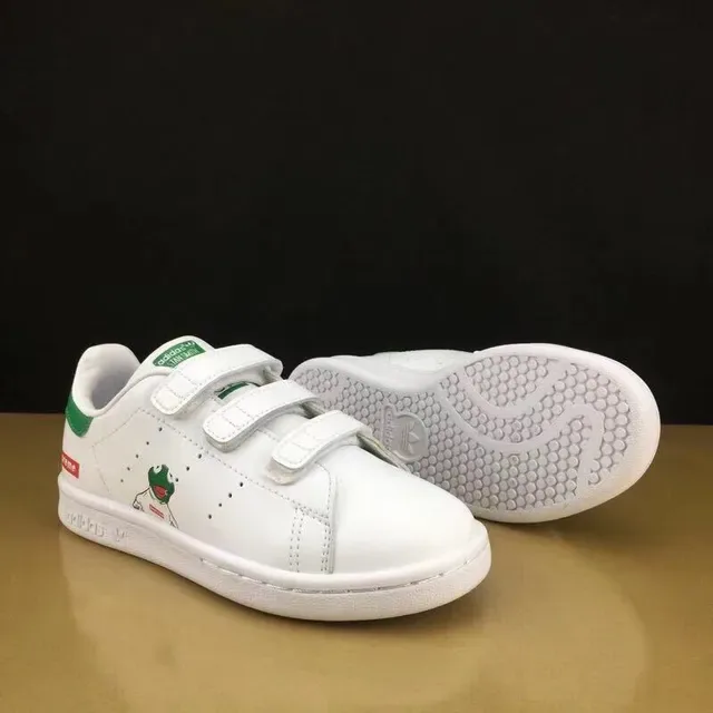 Adidas Stan Smith White Green Low-Top Laceless Velcro Strap Lifestyle Sneakers 21