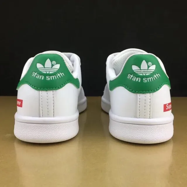 Adidas Stan Smith White Green Low-Top Laceless Velcro Strap Lifestyle Sneakers 22