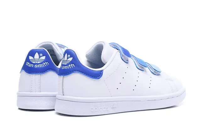 Adidas Stan Smith White Green Low-Top Laceless Velcro Strap Lifestyle Sneakers 24
