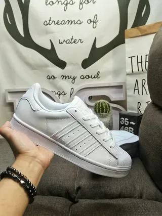 Adidas Superstar All-White Lifestyle Sneakers 5