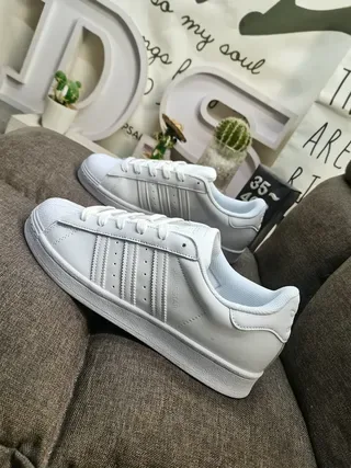 Adidas Superstar All-White Lifestyle Sneakers 7