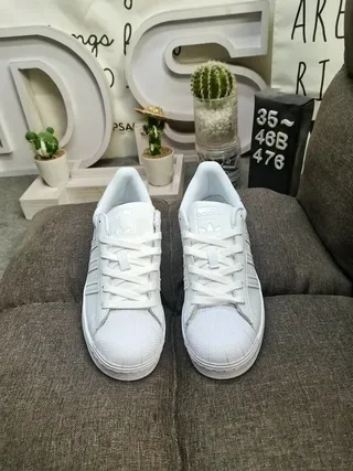 Adidas Superstar All-White Lifestyle Sneakers 10