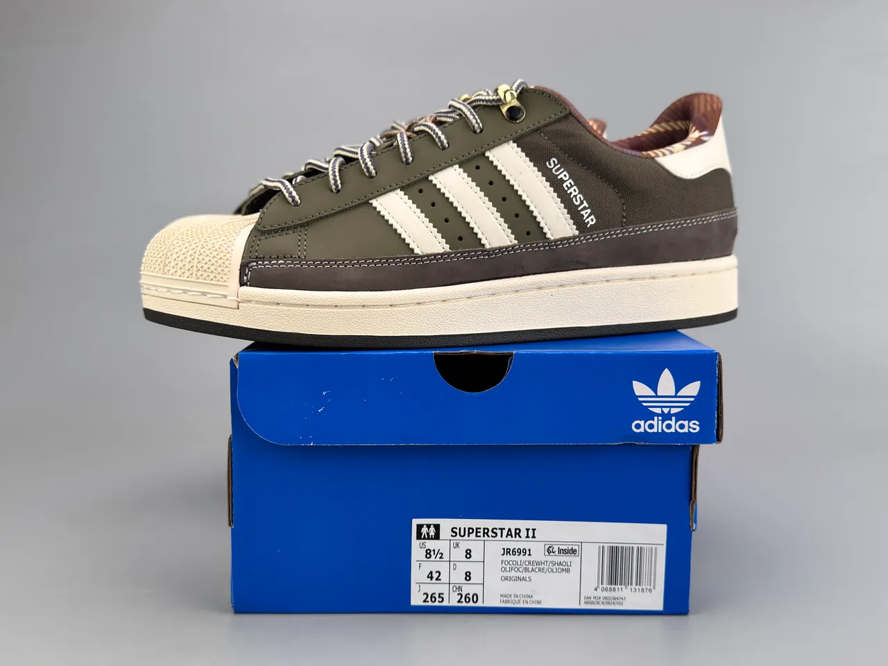 Adidas Superstar Army Green White Brown Lifestyle Sneakers 4