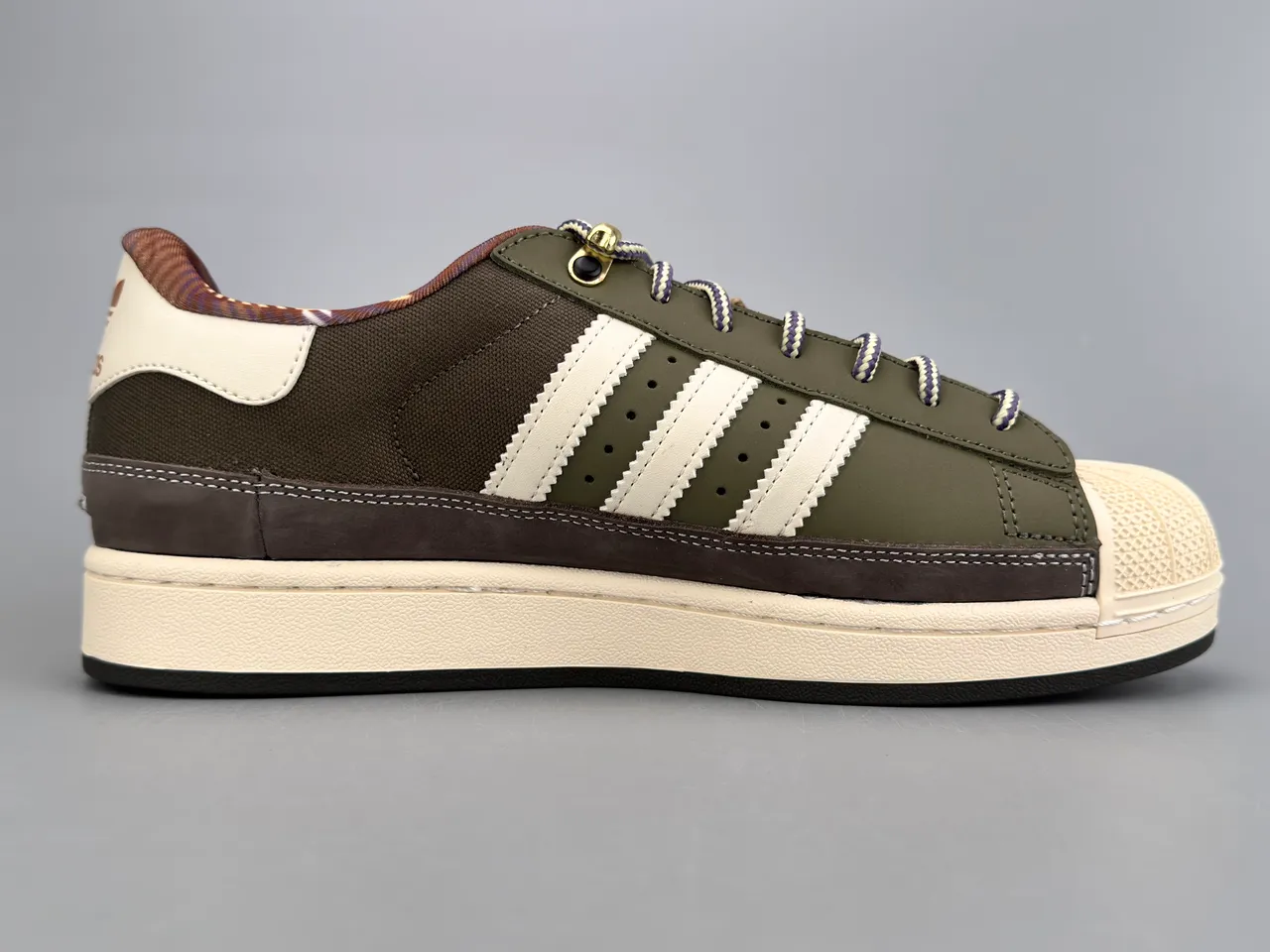 Adidas Superstar Army Green White Brown Lifestyle Sneakers 10