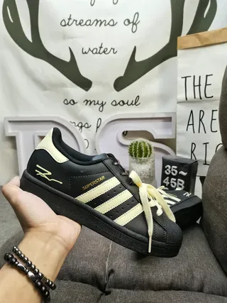 Adidas Superstar Black and Cream Lifestyle Sneakers 5