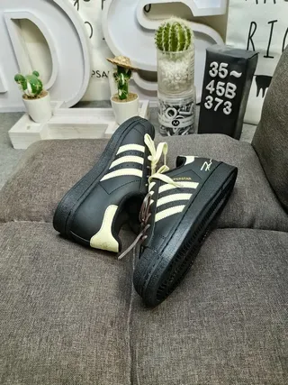Adidas Superstar Black and Cream Lifestyle Sneakers 6
