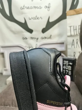 Adidas Superstar Black and Pink Lifestyle Sneakers 3