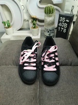 Adidas Superstar Black and Pink Lifestyle Sneakers 10