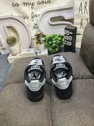 Adidas Superstar Black and Silver Metallic Lifestyle Sneakers 8