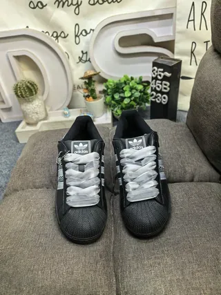 Adidas Superstar Black and Silver Metallic Lifestyle Sneakers 10