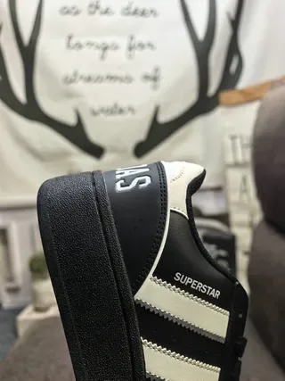 Adidas Superstar Black and White Lifestyle Sneakers 3