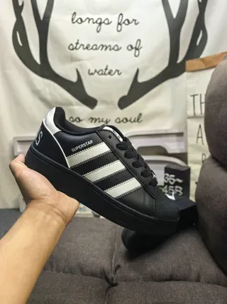Adidas Superstar Black and White Lifestyle Sneakers 5