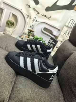 Adidas Superstar Black and White Lifestyle Sneakers 7