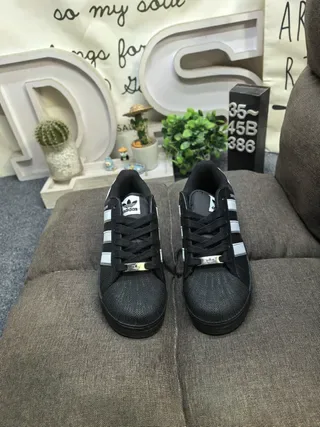 Adidas Superstar Black and White Lifestyle Sneakers 10