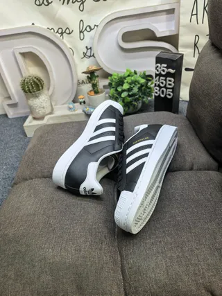 Adidas Superstar Black and White Lifestyle Sneakers 6