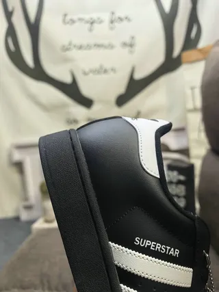 Adidas Superstar Black and White Lifestyle Sneakers 3
