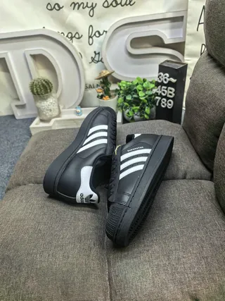 Adidas Superstar Black and White Lifestyle Sneakers 6