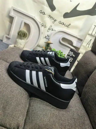 Adidas Superstar Black and White Lifestyle Sneakers 7