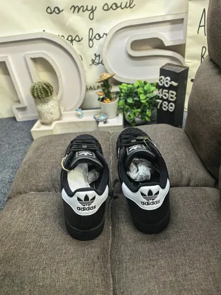 Adidas Superstar Black and White Lifestyle Sneakers 8
