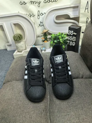 Adidas Superstar Black and White Lifestyle Sneakers 10