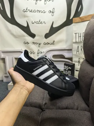 Adidas Superstar Black and White Lifestyle Sneakers 5
