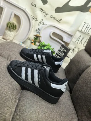 Adidas Superstar Black and White Lifestyle Sneakers 7