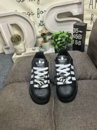 Adidas Superstar Black and White Lifestyle Sneakers 10