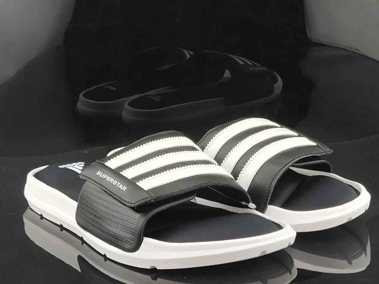 Adidas Superstar Black and White Slide Slippers 4