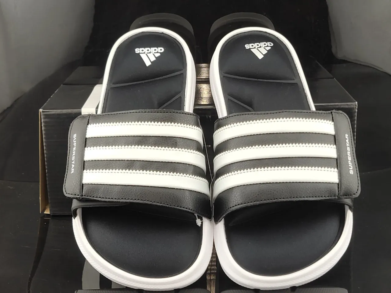 Adidas Superstar Black and White Slide Slippers 5