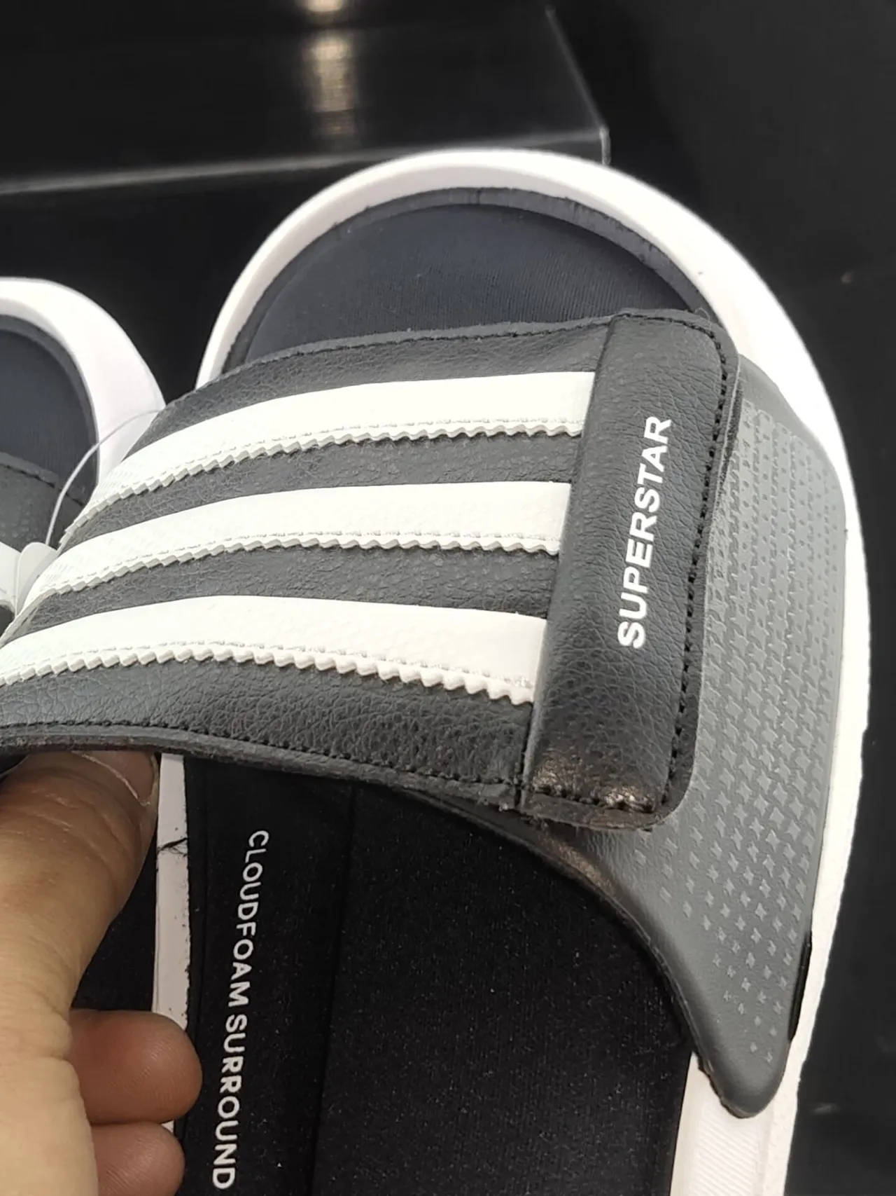 Adidas Superstar Black and White Slide Slippers 6