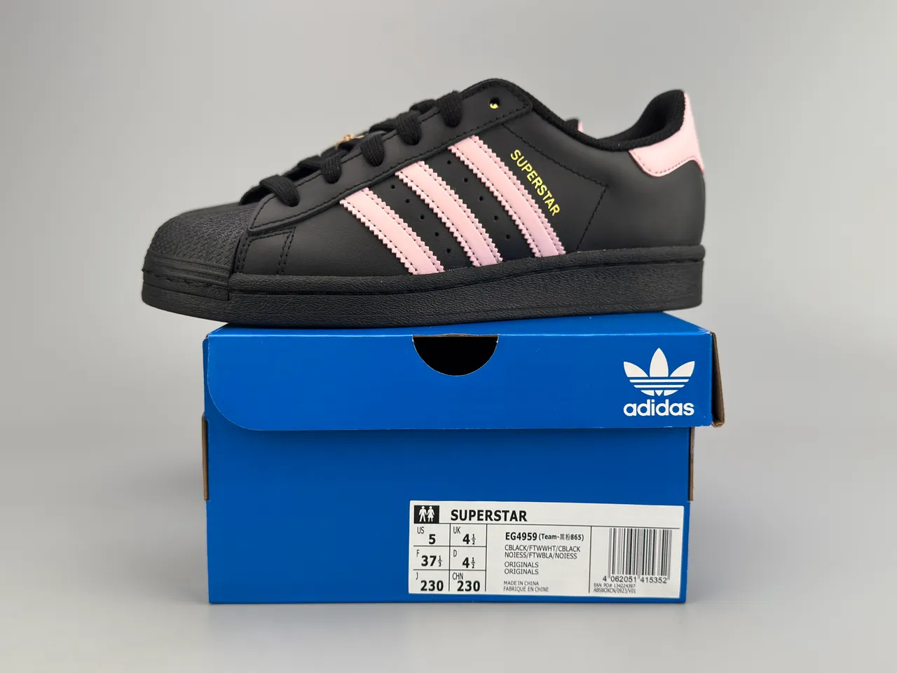 Adidas Superstar Black Pink Gold Lifestyle Sneakers 4