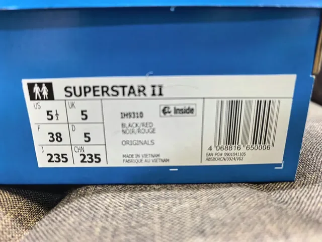 Adidas Superstar Noir Rouge Cuir Embossé Croc Partie Supérieure Doublure Intérieure Sneakers Lifestyle 2