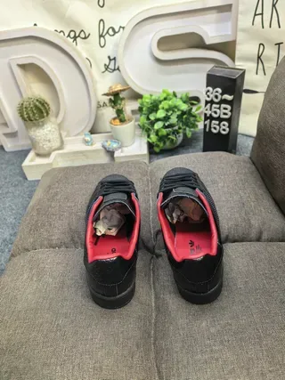 Adidas Superstar Noir Rouge Cuir Embossé Croc Partie Supérieure Doublure Intérieure Sneakers Lifestyle 8