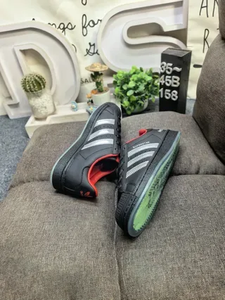 Adidas Superstar Black Red Shell-Toe Metallic Stripes Lifestyle Sneakers 6