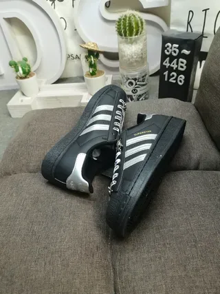Adidas Superstar Black Silver Metallic Lifestyle Sneakers 6
