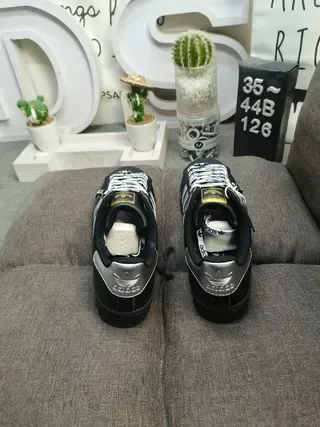 Adidas Superstar Black Silver Metallic Lifestyle Sneakers 8