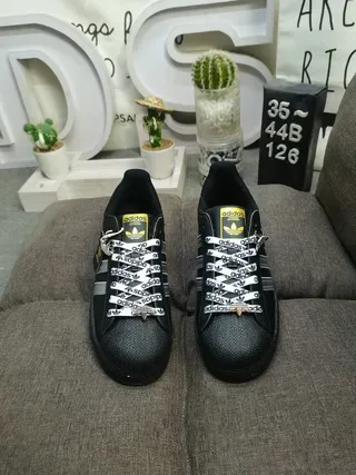 Adidas Superstar Black Silver Metallic Lifestyle Sneakers 10