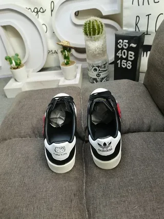 Adidas Superstar Black White Red Bow Lifestyle Sneakers 8