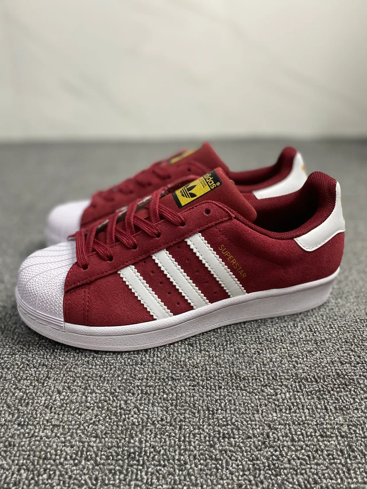 Adidas Superstar Burgundy Suede Lifestyle Sneakers 3